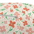 thumbnail image 3 of Floral Pouf Cover with Zipper, Blooms Petals Pastel Meadow Buds Spring Doodle, Soft Decorative Fabric Unstuffed Case, 30" W X 17.3" L, Salmon Blush, by Ambesonne, 3 of 5