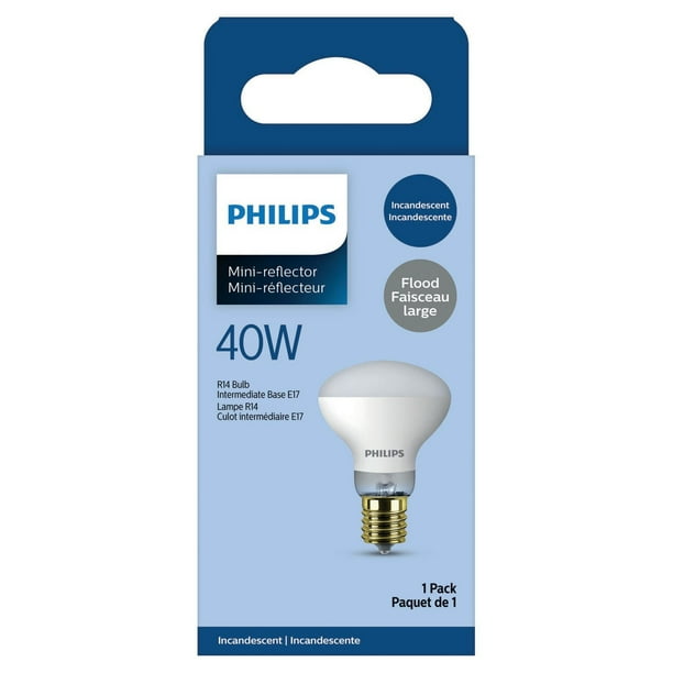 PHILIPS 40W R14 Intermediate Base Frosted Light Bulb, Philips R14 40W ...