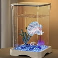 thumbnail image 3 of Two Styles To Choose From Individual Fish Tank/Ambient Light Fish Tank Mini Fish Tank Fish Tank Small Desktop Rectangular Fish Tank With Top Feeding Hole & Built In Bottom Phone Christmas Ornament E, 3 of 3