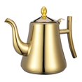 thumbnail image 1 of JUNWELL 1.5L Gooseneck Kettle Electric Stainless Steel Tea Kettle Coffee Teapots with Tea Strainers for Stovetop Safe Boiled Golden, 1 of 4