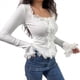 thumbnail image 2 of Blusa Corta con Volantes y Botones de Larga Acampanada para Mujer L, 2 of 6