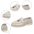 thumbnail image 4 of Rokment Women's Fringe Slip on Penny Loafers Suede Tassel Platform Chunky Low Heel Ballet Flat Oxfords Boho Beach Casual Fashion Walking Dress Shoes E Size 7.5, 4 of 6