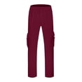 thumbnail image 1 of Mens Hip Hop Pants Casual Solid Color Track Cuff Lace Up Workout Pants With Pocket, 1 of 6