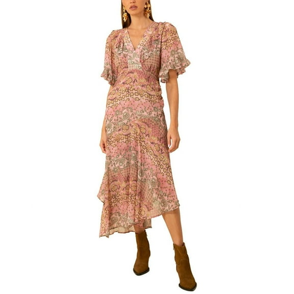 Hale Bob womens Izabella Dress, l, Pink