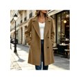 thumbnail image 7 of Zynoxe Womens Jackets With Side Pockets Classic Notched Lapel Button Winter Jackets for Women Relaxed Mid‑Length Long Sleeve Coat Versatile Solid Color Casual Overcoat 2XL, 7 of 7