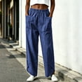 thumbnail image 2 of XPMWRP Women Elastic High Waist Big Patch Pocket Denim Wide Leg Pants Front Split Ankle Loose Lightweight Jeans Casual Walking Vacation Trousers Blue XXXL, 2 of 7