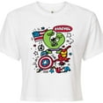 thumbnail image 3 of Marvel The Avengers - USA Sketch - Juniors Cropped Graphic T-Shirt, 3 of 5
