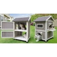 thumbnail image 3 of Outdoor Cat House, 2 Story Outdoor Houses for Feral Cats Wooden Outside Cat Shelter Weatherproof with Escape Door, 3 of 8