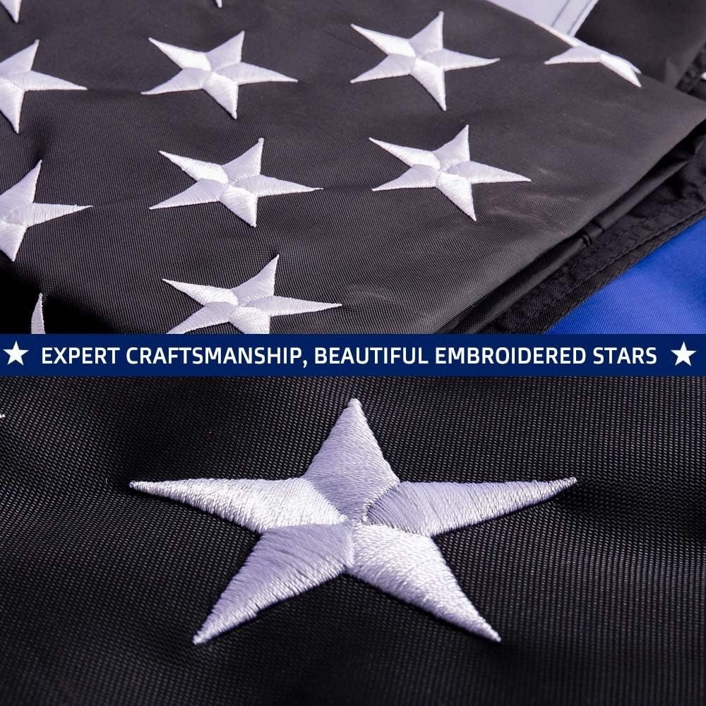 Lanola American Flag For Outside 3x5 Ft Pole Sleeve Banner Style-Embroidered Stars,Sewn Stripes,Water Resistant,Heavy Duty Durable New Nylon USA US Outdoor Indoor Flags (Pole NOT Included)