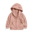 thumbnail image 7 of Ulanda Girls Zip Up Hoodies Teen Fleece Full-Zip Sweatshirts Jacket Casual Fall Hoodie with Pocket (Pink, 13-14 Years), 7 of 7