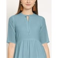 thumbnail image 5 of Moomaya Solid Tiered Dress For Women, Short Sleeve Chiffon Swing Dress, 5 of 8