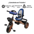 thumbnail image 4 of Triciclo Infantil Tipo Carriola con Bastón Ajustable Luz y Sonido-Azul, 4 of 8