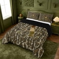 thumbnail image 2 of meiyoeat Rustic Hunting Camo Queen Comforter Set For Boys,Green Initial Letter A Comforter Sets Queen For Men,Black Reversible,3 Pieces, 2 of 7