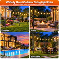 thumbnail image 2 of Pinshey® 2 Pack String Light Poles for Outside, Metal Outdoor String Light Poles for Hanging Lights, Light Pole for Backyard, Patio, Deck, Garden, Parties, Ground & Fence Mounting, 2 of 7