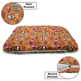 thumbnail image 3 of Autumn Pet Bed, Seasonal Items Pumpkin Bonfire Owls Doodle Themed Fall Season Print, Resistant Pad for Dogs and Cats Cushion with Removable Cover, 24" x 39", Burnt Sienna and Multicolor, by Ambesonne, 3 of 4