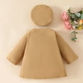 thumbnail image 5 of Fesfesfes Girls Clothes Set Long Sleeve Jacket with Hat and Tops Winter Outfit Solid Color Bow Detail Thickened Warm for Cold Weather Casual Daily Wear Holiday Birthday Party(Beige,12-18 Months), 5 of 7