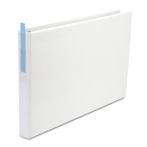 Universal Ledger-Size 3 O- Ring Binder w/ Label Holder, 1' Capacity, 11x17, White