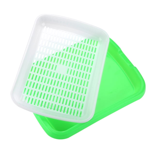 Hydroponics Basket Durable Nursery Tray Practical Seed Nursery Pot Flower Vegetable Seed Grow Case(Green)