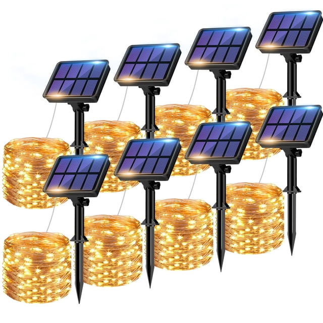 Guirnalda de luces solares btfarm, paquete de 8, 640 LED, 80 m, resistente al agua