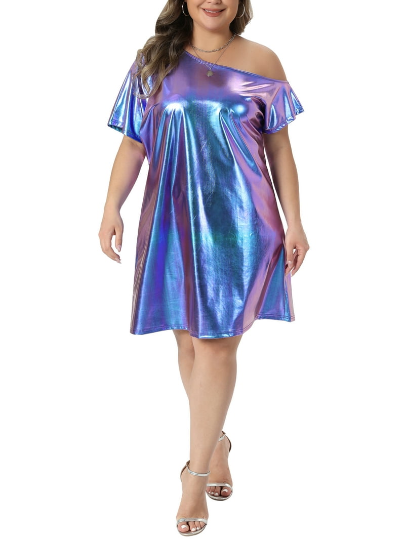 princess polly baby blue dress Blue Purple Iridescent Velvet Dress main image 1
