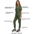 thumbnail image 3 of Green Town Scrubs for Women Scrub Set - Jogger Pant and Tuck-In V-Neck Top, 5 Pockets, Yoga Waistband, Nursing Uniform, 3 of 8