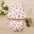 thumbnail image 2 of Vedolay Shorts Sets Girl 2 Piece Outfits Girl's 2 Piece Outfits Print Short Sleeve Tee Shirt and Track Shorts Set,White 3-6 Months, 2 of 4