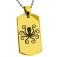 thumbnail image 1 of Stainless Steel Legendary Kraken Engraved Dog Tag Pendant Necklace, 1 of 1