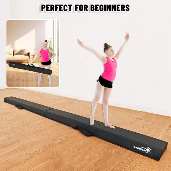 6 FT / 8 FT / 9 FT / 10 FT Folding Gymnastic Balance Beam for Kids with Carry Bag for Home and Club Use