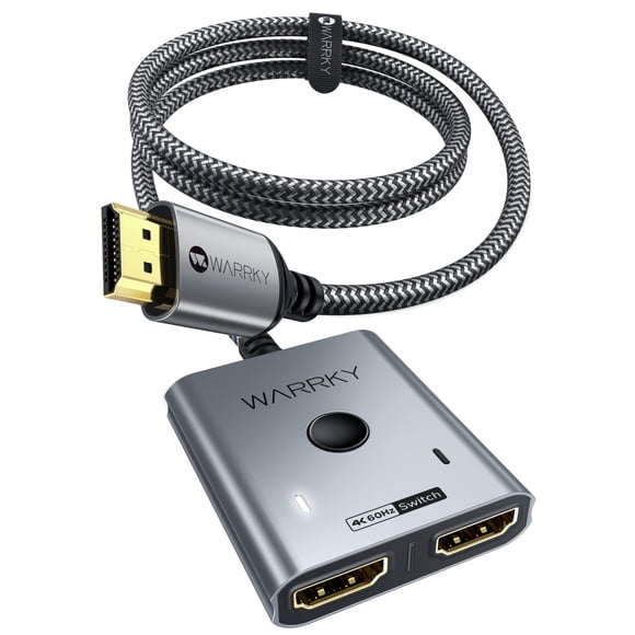 Conmutador HDMI Warrky 2x1 bidireccional 4K @60Hz con cable de 1 m