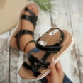 thumbnail image 2 of Yyuenw Women’s Open Toe Multi Band Wedge Sandals Lightweight PU Casual Outdoor Holiday Shoes, 2 of 9