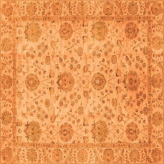 Ahgly Company Indoor Square Oriental Orange Traditional Area Rugs, 5' Square