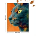 thumbnail image 3 of Realistic Russian Blue Cat Canvas Print Wall Art, Lifelike Pet Art for Living Room Bedroom Study Bar Office, 3 of 8