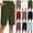 01-Army Green, variant on Cotton Linen Shorts for Women Plain Elastic Waist Knee Length Shorts with Pockets Summer Casual Bermuda Short Splitted Hem Straight Leg Half Pants Lightweight Bottoms Comfy Beach Holiday