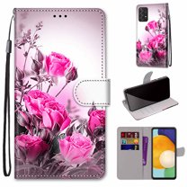 Dteck Slim Wallet Folio Flip Case for Samsung Galaxy A53 5G, Galaxy A53 PU Leather Case with Credit Card Holder, Strong Magnetic Clasps Kickstand Wallet Case for Samsung A53 5G,36-Wild Rose