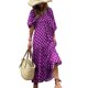 thumbnail image 1 of Vestido Vestido de media manga para mujer, vestido de playa bohemio, vestido elegante informal de algodón 2023 Ygjytge Púrpura T L para Mujer, 1 of 8
