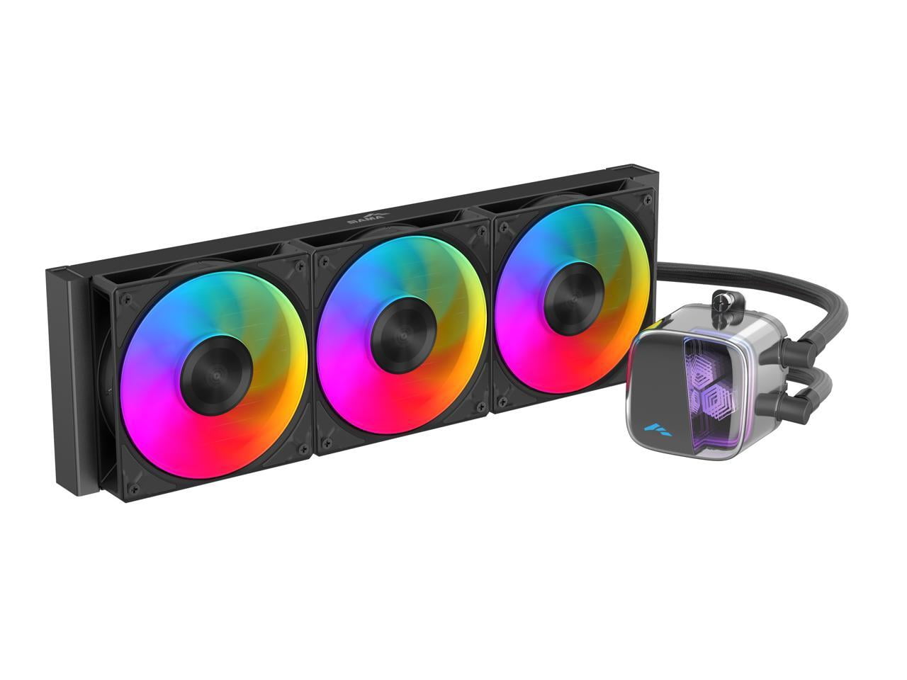 SAMA L70 360mm Liquid CPU Cooler AIO Cooler with ARGB Infinity Mirror Effect 3x120mm ARGB Light Sync with Motherboard PWM 28mm Fans Low-Noise for AMD AM4/AM5, Intel LGA 1700/1150/1151/1200/1851