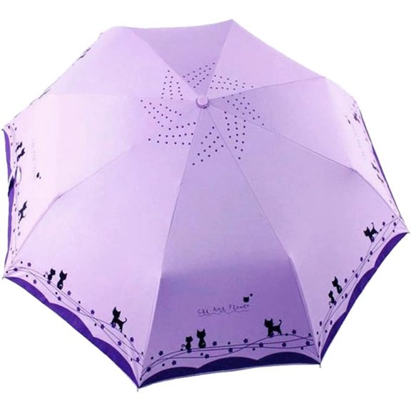 Windproof Compact Travel Folding Cute Umbrella,Auto Open Close Rain&Sun Lightweight Portable Umbrellas with Cover for Women Men