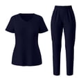 thumbnail image 2 of jobturf Nurse Uniforms Women Set Loose Fit Scrubs Sets Summer V Neck Scrub Top and Pants Two Piece Work Outfits with Pockets S-XXL, 2 of 9