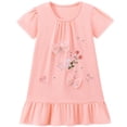 thumbnail image 6 of Spazoro Toddler Girls Dress, Floral Embroidery & Bow Short Sleeve Crew Neck Casual Summer Shirt Dresses Pink Size 3, 6 of 6