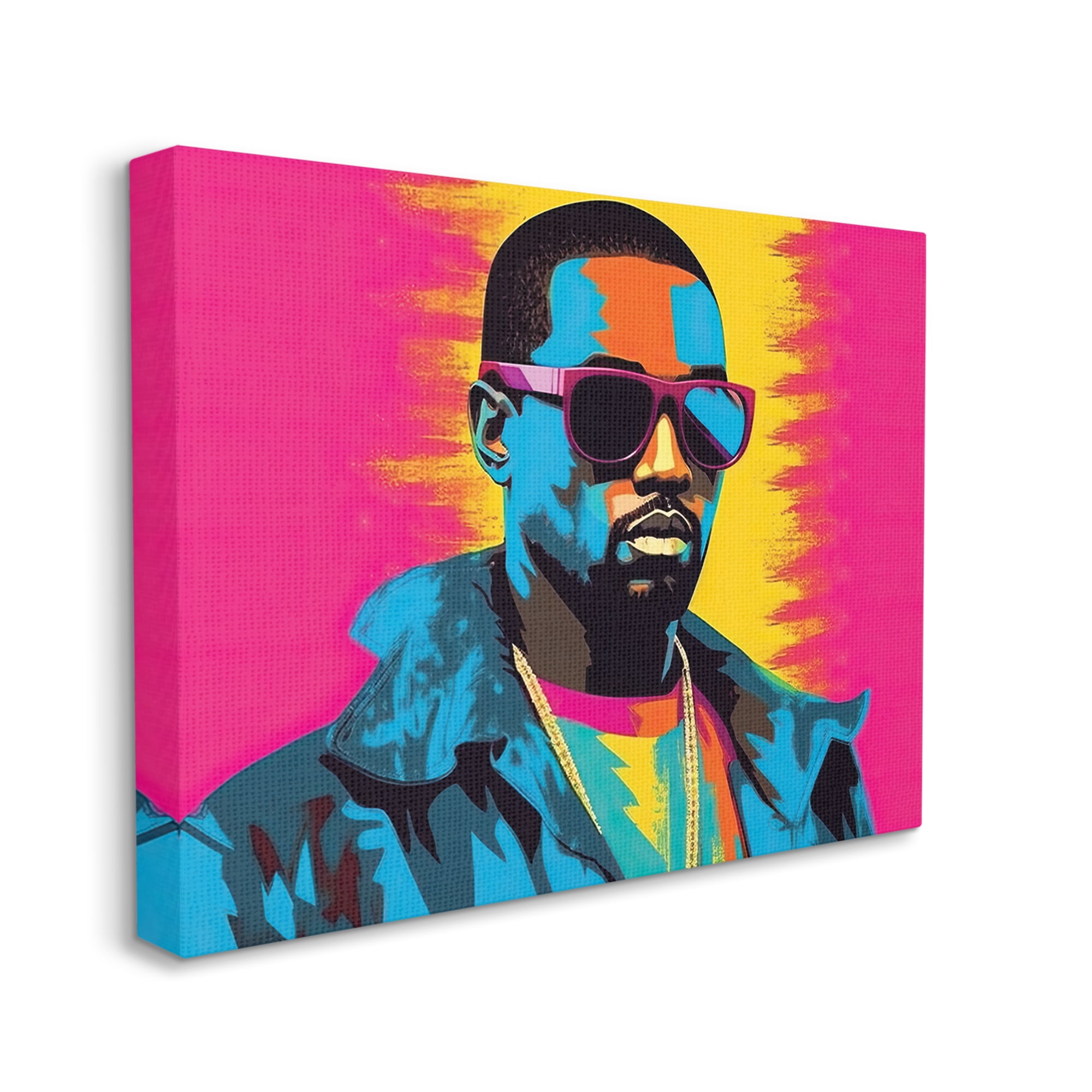 Stupell Industries Kanye West Modern Portrait Abstract Painting Gallery Wrapped Canvas Print Wall Art, 30 x 24