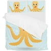 GZHJMY Duvet Cover Sets King Size, Lovely Octopus Soft Microfiber Comforter Protector Set 3 PCS(1 Duvet and 2 Pillow Shams) Bedding Set, 104x 90 In