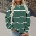 thumbnail image 4 of Babysbule Tops for Women Women's Casual Striped Sweatshirts Thermal Crewneck Long Sleeve T-Shirts Loose, 4 of 6