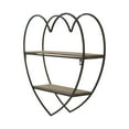 thumbnail image 4 of Sagebrook Home Metal/Wood 2 Tier Heart Wall Shelf, Natural/Black, Heart, Iron, Casual Home, 20"L X 5"W X 20"H, Solid Color, 4 of 7