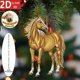 thumbnail image 5 of Colgante de caballo 2D acrílico realista, adorno navideño con lazo para colgar, ideal para amantes de la equitación., 5 of 8