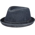 thumbnail image 3 of Gorro Fedora EPOCH para hombre, algodón lavado, azul, talla XL, 3 of 6