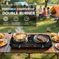 thumbnail image 6 of Electric Hot Plate, 2200W Countertop Burner,Cast Iron 2 Burners ,Portable Electric Stove, Portable Double Burners for Cooking,Easy to Clean, Black., 6 of 9