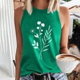 thumbnail image 2 of Sexlip Womens Botanical Print Casual Tank Top Breathable Lightweight Vacation Outfit Green L, 2 of 4