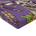 thumbnail image 2 of Ambesonne Boho Fitted Sheet, Wild Rein Deer Hand Drawn, Queen Size, Purple, 2 of 3