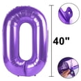 thumbnail image 4 of Globo Kelfuoya número 10 morado de 40" de papel metalizado Mylar, 4 of 6