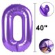 thumbnail image 2 of Globo de aluminio Kelfuoya, 40 cm, color morado, número 0, para fiesta de cumpleaños, 2 of 8
